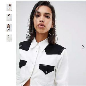 calvin klein jeans western denim shirt jacket NWT